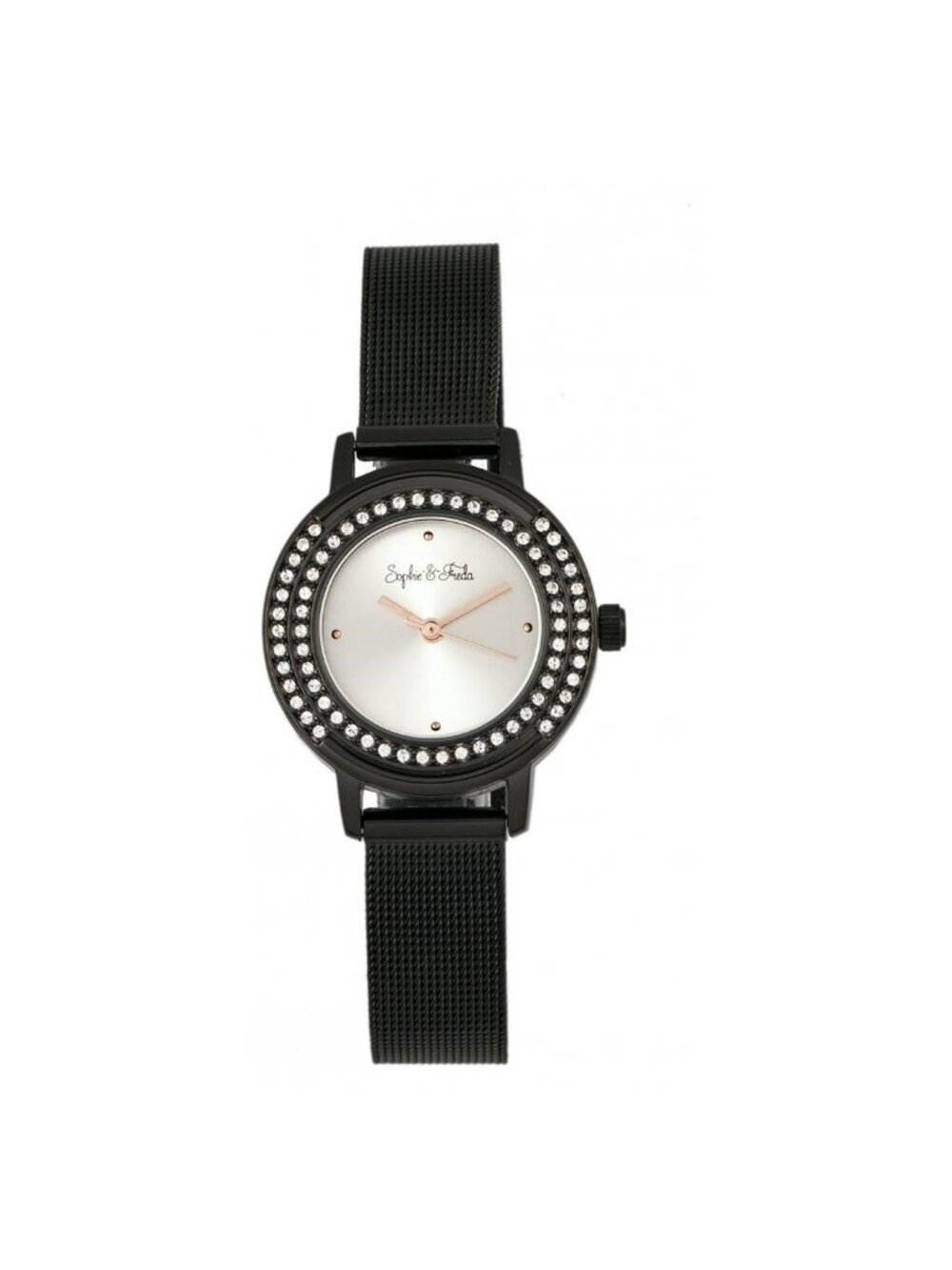 NWT Sophie And Freda Cambridge Crystal Silver Dial Ladies Watch